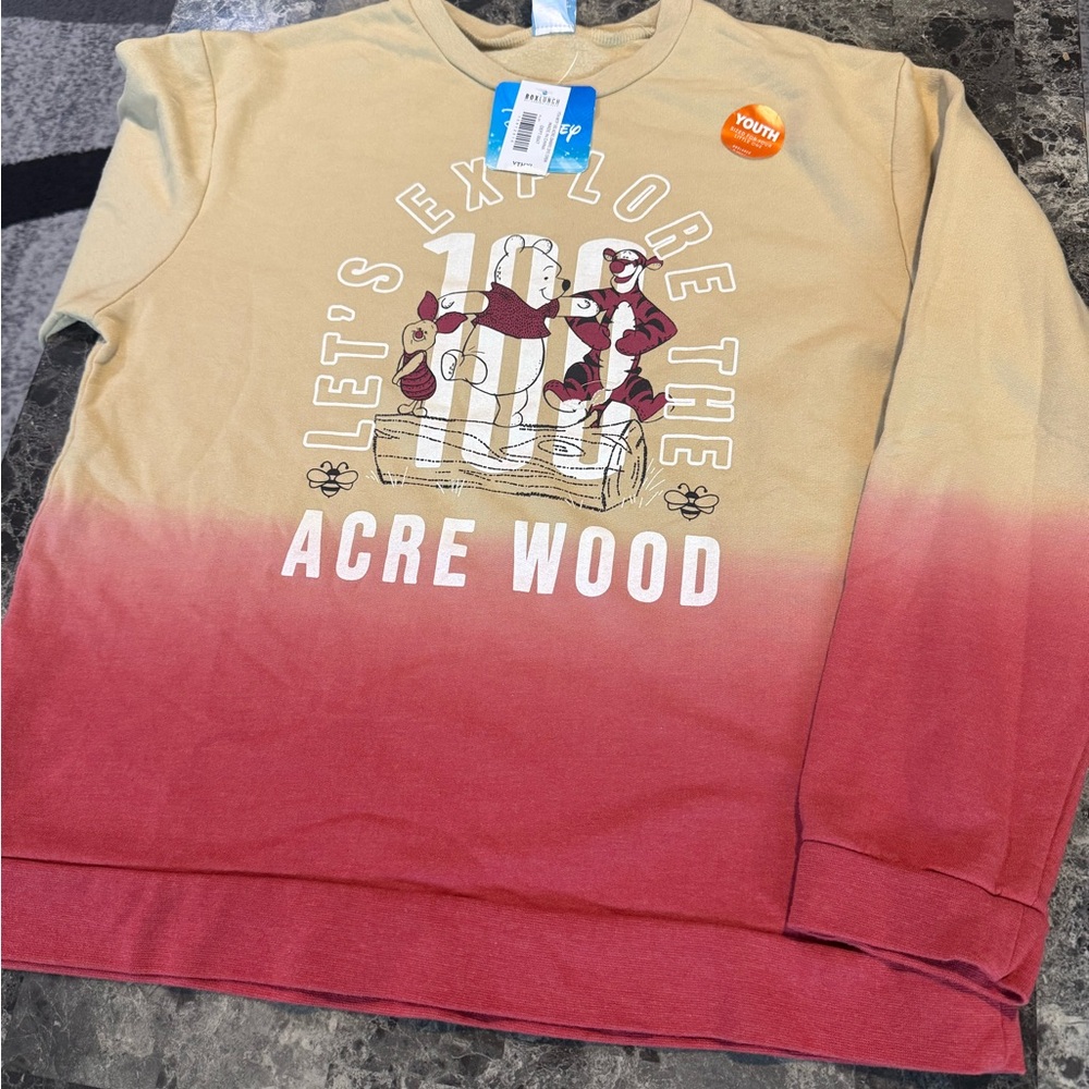 Youth XL BoxLunch Disney Winnie the Pooh Acre Wood Dip-Dye Sweatshirt
